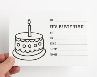 Kids Birthday Invitation - Party Printables - Fill In Invitations - Ages 1, 2, 3, 4, 5, 6, 7, 8, 9, 10! - DIY 5x7 Birthday Card
