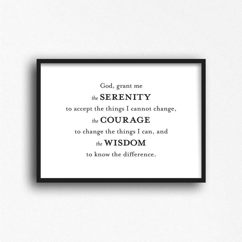 serenity prayer 8x10 printable art inspirational print aa etsy