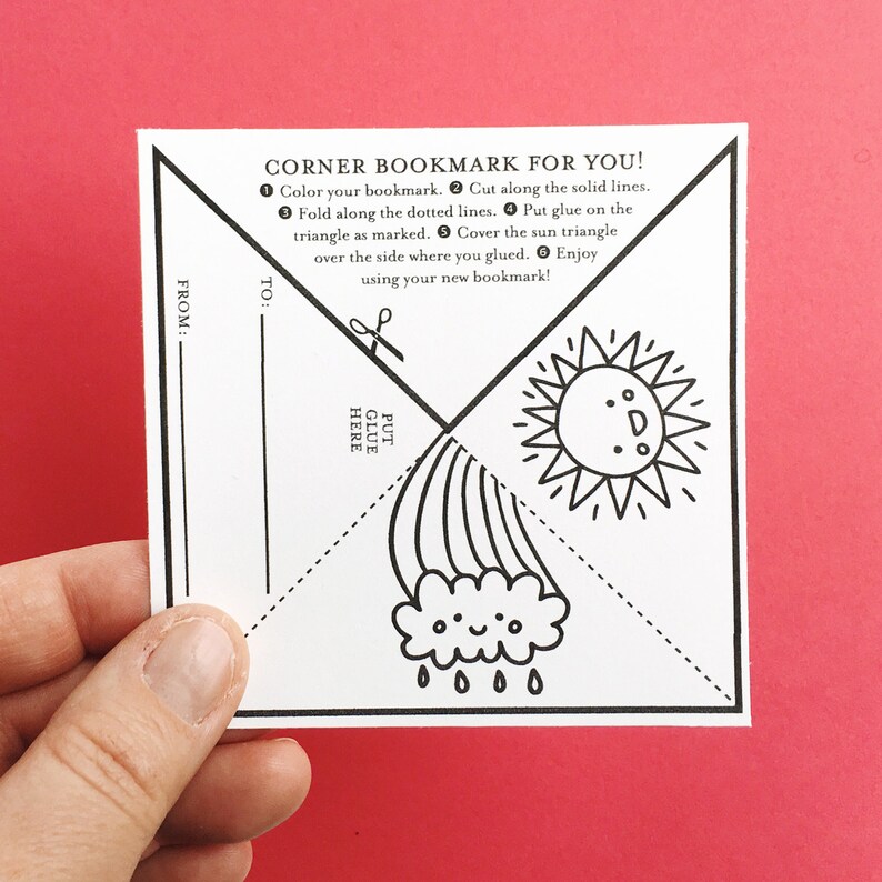 4 Corner Bookmarks for Kids Valentine's Day cards Cute Animals DIY Printable PDF classroom valentines image 7
