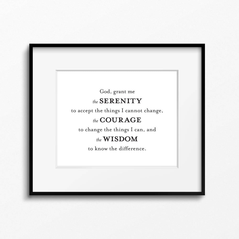 serenity prayer 8x10 printable art inspirational print aa etsy
