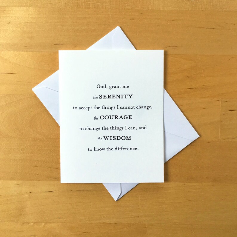 serenity prayer printable greeting card a2 size blank card etsy