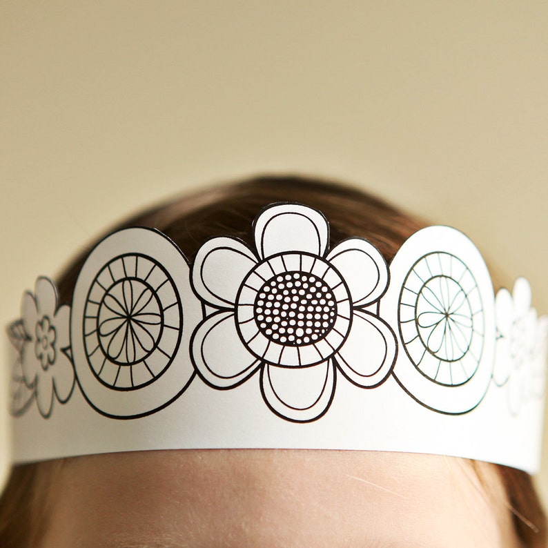 Paper Flower Crown Kids Craft image 4