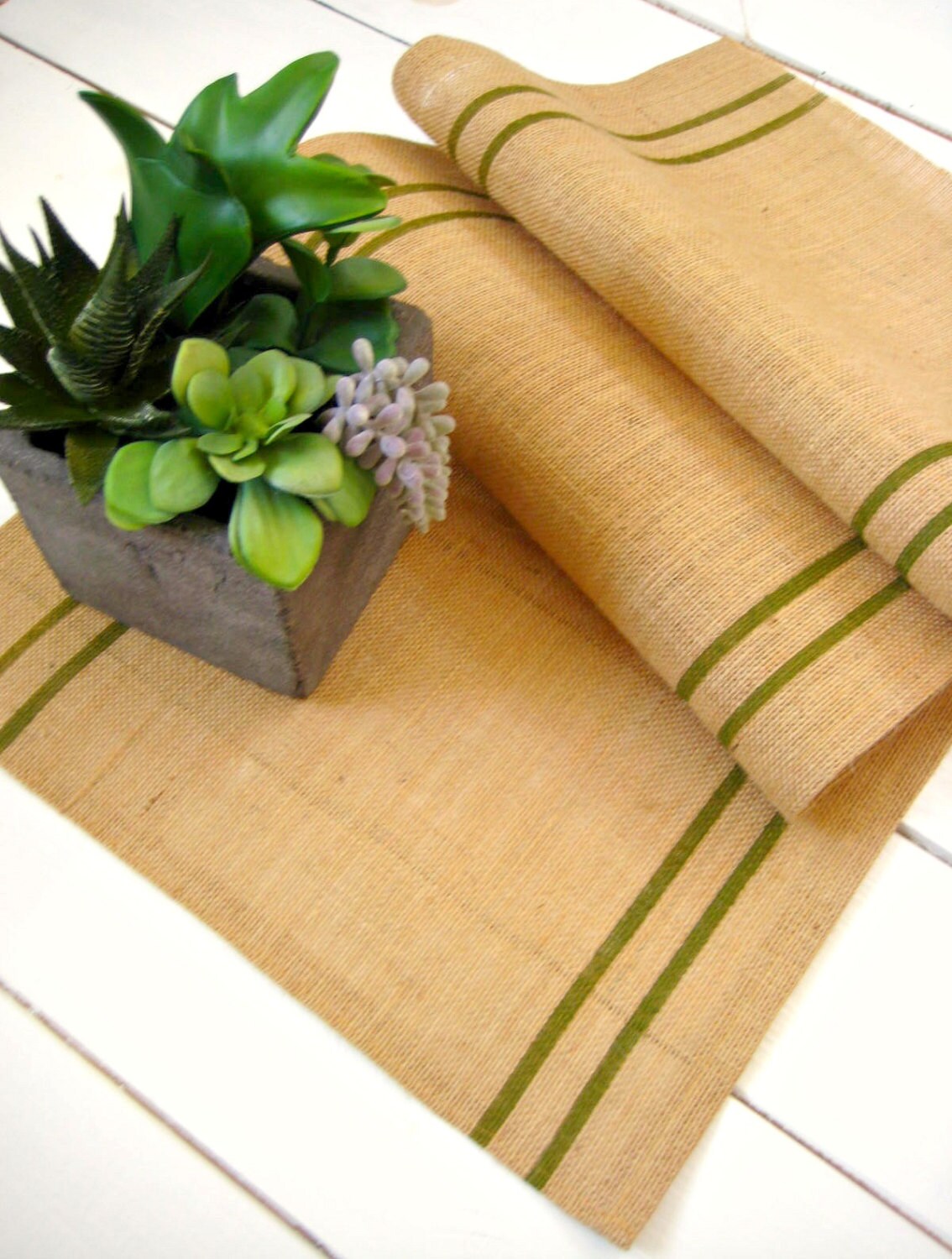 Green Table Runner modern farmhouse table Easter Table Etsy