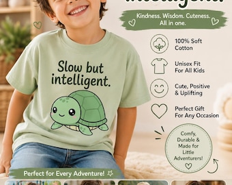 Schattige kawaii schildpad Png Svg, langzame maar intelligente digitale download, babyschildpad sublimatiebestand, grappige schildpad Svg, Kids Animal Cricut
