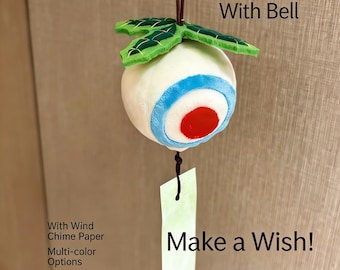 Handcrafted Plush Korok Balloon Wind Chime – Soft Crystal Velvet Yahaha! Decor with Interchangeable Art & Jingle Bell