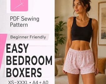 Boxer Shorts Pattern | Women Shorts Pattern | Beginner Shorts Pattern | Elastic Waistband Shorts | Mini Shorts Patterns | Easy Shorts