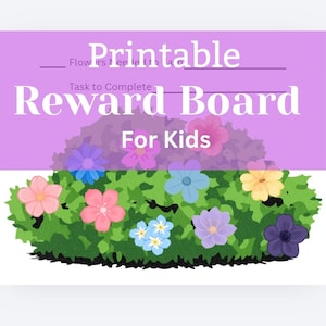 Flower Bush Chore Chart & Reward System - Printable Activity for Kids