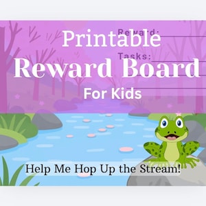 Tabla de recompensas con forma de rana, registro de comportamiento para niños pequeños, sistema de tareas (descarga digital)
