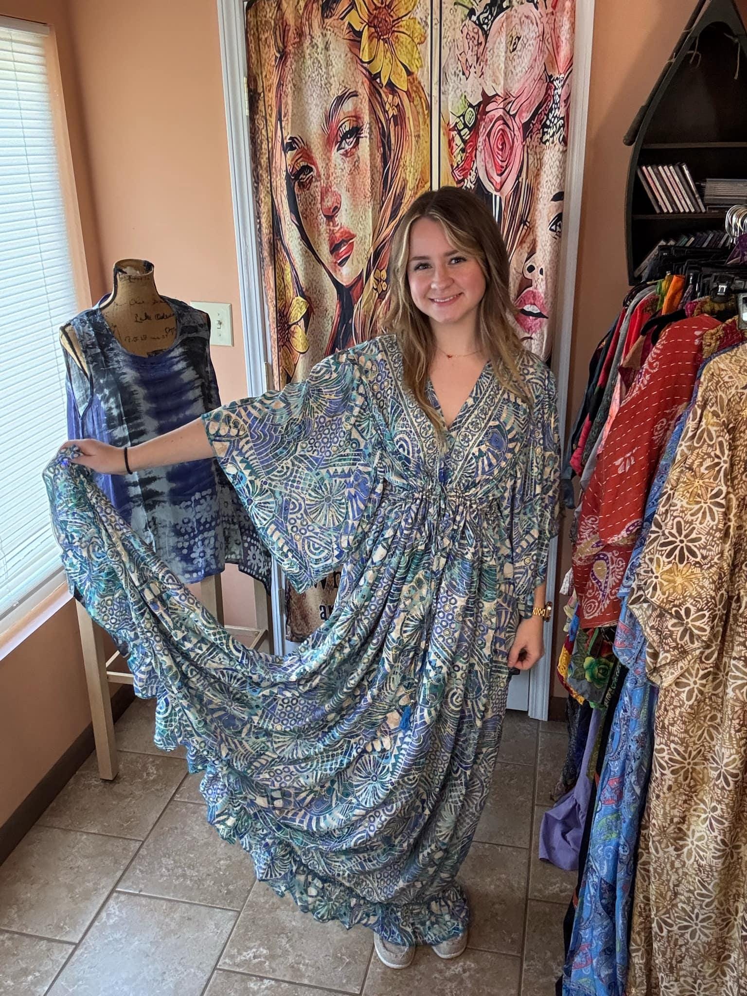Boho Empire Waist Maxi Dress With Pockets One Size S to 2X - Etsy