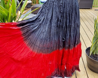 Jupe longue bohème hippie en gaze ombrée tie-dye taille unique S à 2X