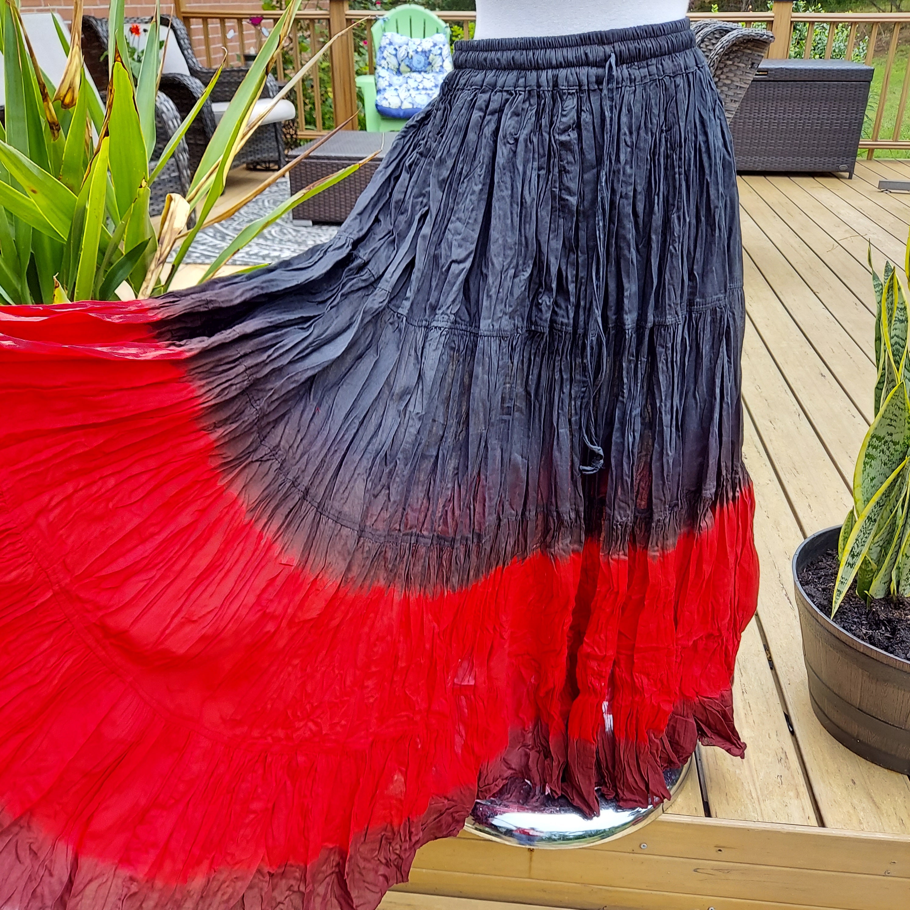 Red Ombre Skirt Etsy