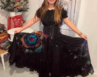 Festival Reversed Tie Dye 25 yrds skirt - One Size S to 2X