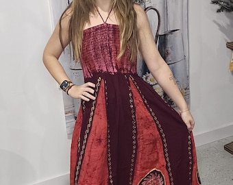 Halter Dress with embroidery   One size S to XL