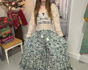 Pantalones Palazzo Boho con Bolsillos Laterales Talla Única S a 2X