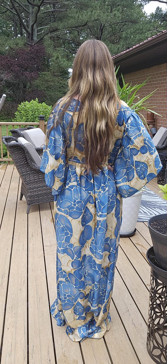 empire waist boho maxi dress Batik Maxi Dress - Medieval Style main image 0