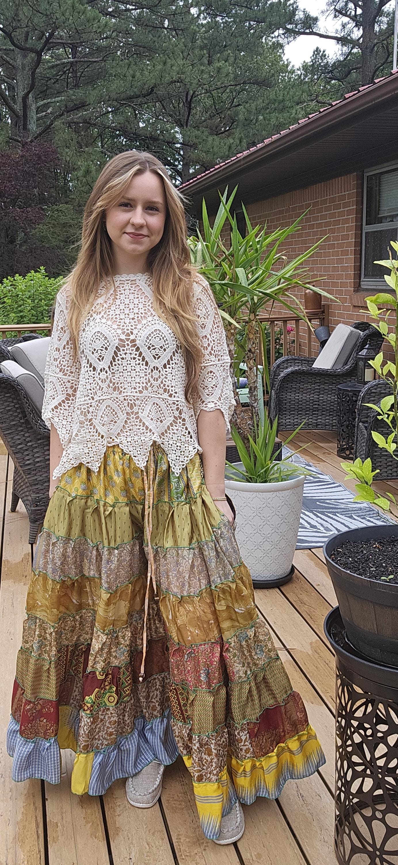 Boho Hippie Patchwork Palazzo Pants One Size S to 2X