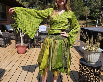 Fairy Skirt Set with wrap top Rennaisance outfit One Size S to L/XL