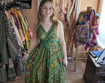 Vestido largo estilo imperio bohemio, talla única, S a L