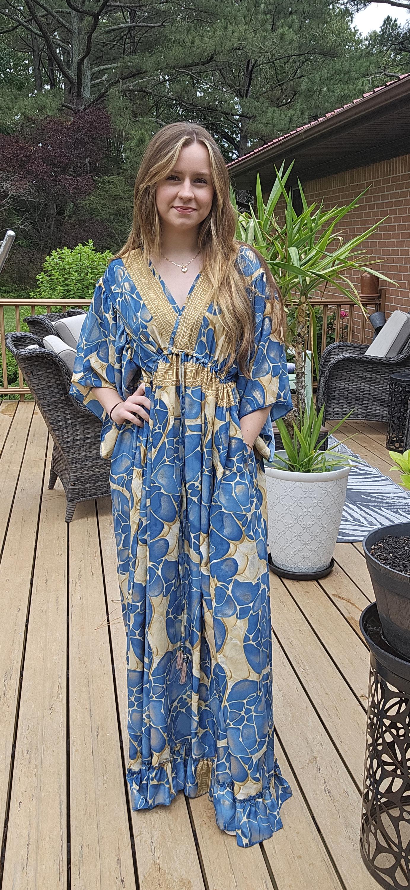 Light Blue Empire Maxi Dress - Etsy