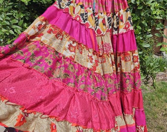 Jupe patchwork bohème hippie grande taille S à 2X