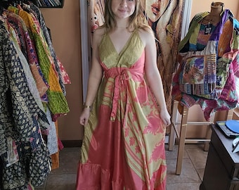 Vestido largo estilo imperio bohemio, talla única, S a L