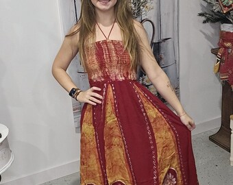 Halter Dress with embroidery   One size S to XL