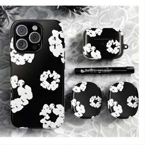 Denim Tears Inspired Cotton Cross Phone Case, AirPods Combo, Streetwear Style Cover image 1