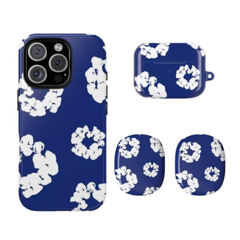 Denim Tears Inspired Cotton Cross Phone Case, AirPods Combo, Streetwear Style Cover 4