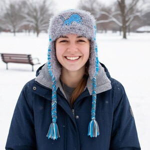 Detroit Lions Aviator Hat: Fleece-Lined Trapper Hat
