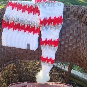 Ohio State Farben Wintermütze OSU langer Hut Strumpf Hut gehäkelte Wintermütze