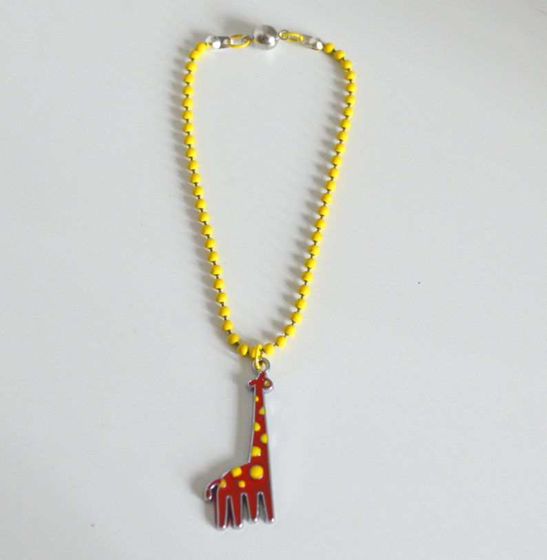 14.5 Doll Jewelry Magnet Clasp Closure 14.5 Doll Necklace 14.5 Giraffe Charm Necklace 14.5 Doll Yellow Ball Chain Necklace