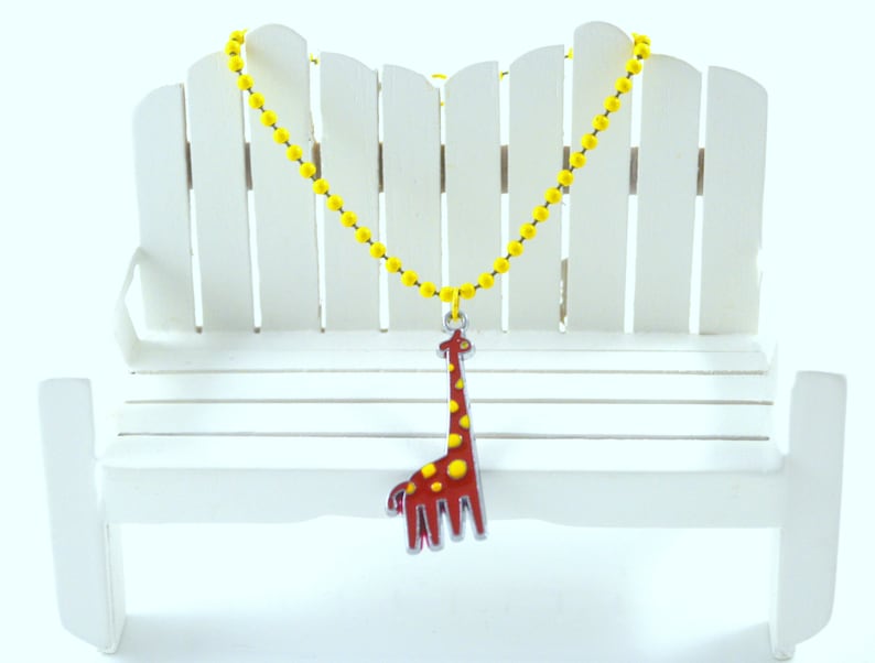 14.5 Doll Jewelry Magnet Clasp Closure 14.5 Doll Necklace 14.5 Giraffe Charm Necklace 14.5 Doll Yellow Ball Chain Necklace