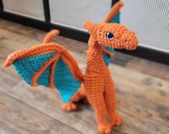 Unique Handmade Dragon Figure / Crochet Magical Dragon Creature / Kawaii Desk Decoration / Gifts for Fiancé