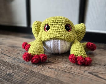 Crochet Red Eyed Tree Frog / Whimsical Reptile Frog Stuffed Animal / Cottage Core Decor Aesthetic / Cute Amphibian Gifts for Herpetologists
