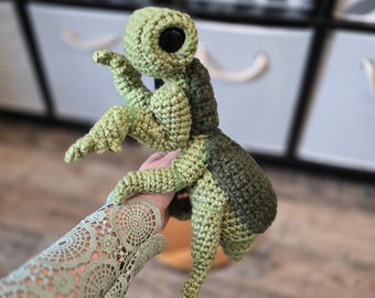 Crochet Praying Mantis Art Doll, Faux Entomology Decor