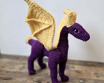 Unique Handmade Dragon Figure / Crochet Magical Dragon Creature / Kawaii Desk Decoration / Gifts for Fiancé
