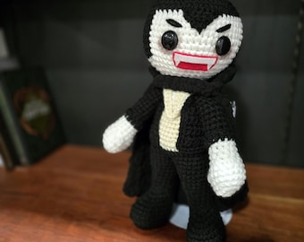 Little Horrorz The Vampire / Amigurumi Halloween Display Piece / Creepy Cute Halloween Doll / Unique Gifts for Scary Movie Fans