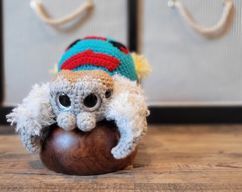 Jumping Spider / Maratus Speciosus Peacock Spider / Creepy Cute Spider / Kawaii Goth Plush Spider / Fantasy Creature Handmade Gifts