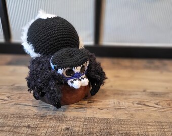 Jumping Spider / Maratus Personatus Peacock Spider / Creepy Cute Spider / Kawaii Goth Plush Spider / Fantasy Creature Handmade Gifts