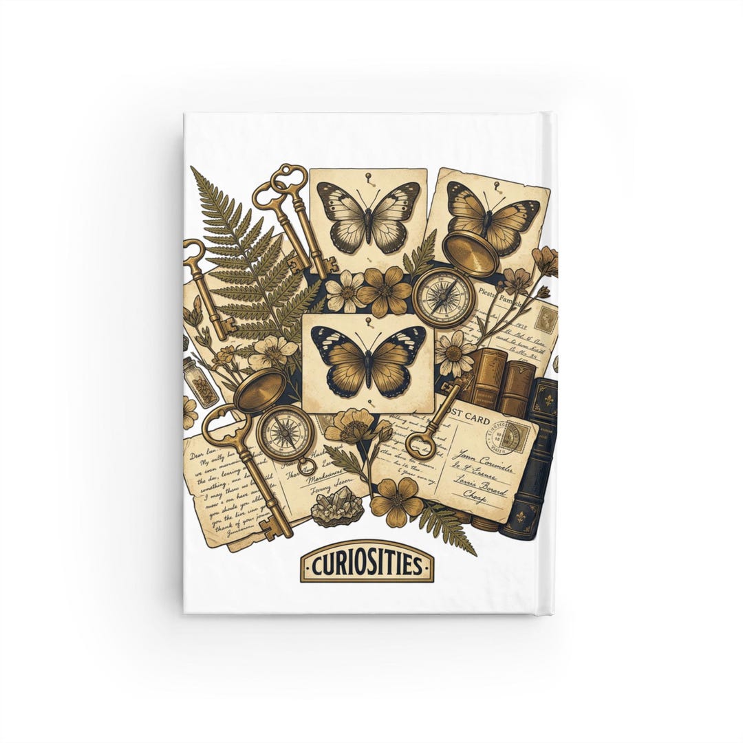 Vintage Curiosities Collage Journal | Butterfly Keys Botanical Notebook ...