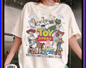 Retro You've Got A Friend In Me Toy Story Woody Buzz Comfort Colors Disney Family Shirt | Unisex Adult Kid Cotton T-Shirt Hoodie Gift GU811