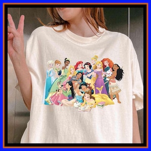Disney Princess Moana Elsa Cinderella Ariel Jasmine Aurora Belle Disneyland Girls Trip Disneyworld Princess Tee