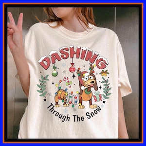Slinky Dog Christmas Shirt Dashing Through The Snow Disney Toy Story Family Matching Tee