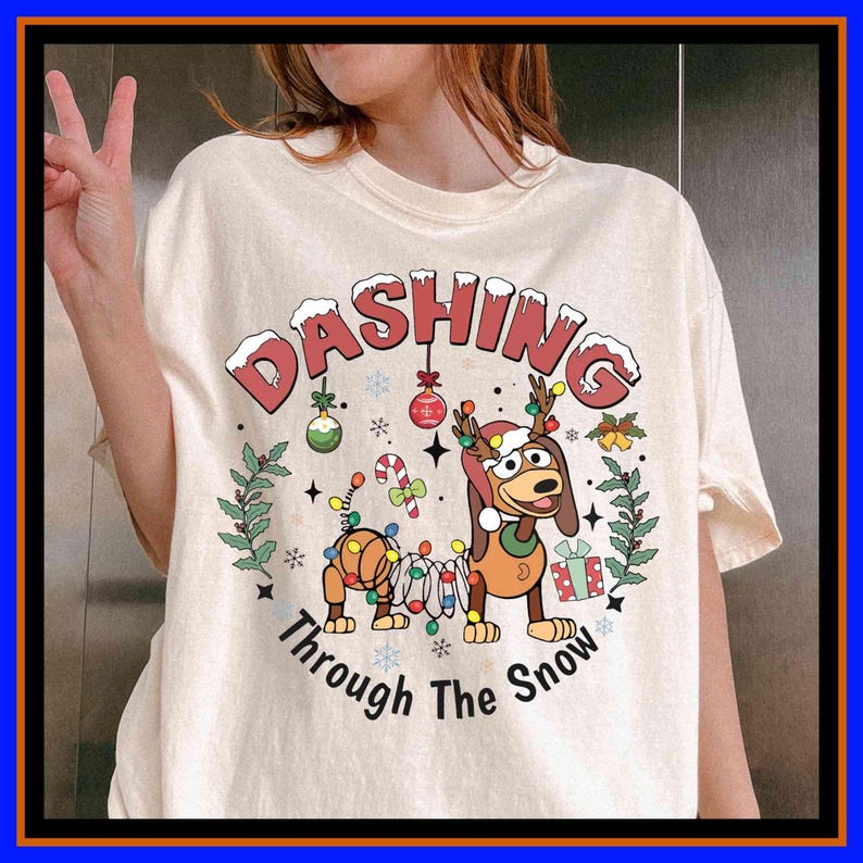 Slinky Dog Christmas Shirt Dashing Through The Snow Disney Toy Story Family Matching Tee