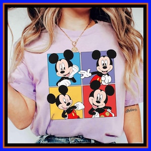 Retro Mickey Emotion Shirt Disney Shirt For Women Disney Ear Shirt Women's Unisex Disney T-Shirt Disney Shirt For Kids Mickey Mouse Tee