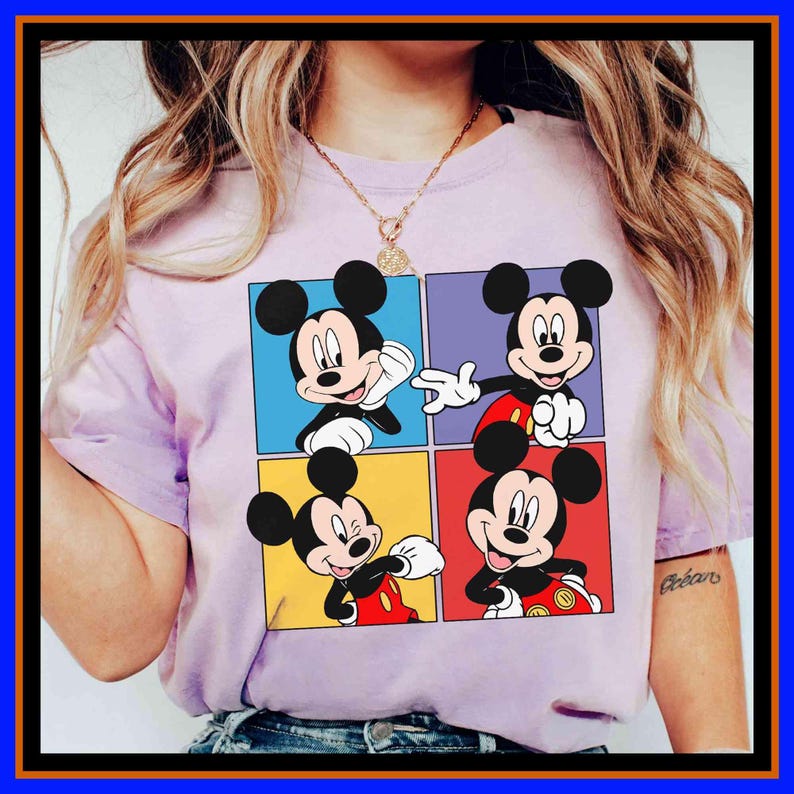 Retro Mickey Emotion Shirt Disney Shirt For Women Disney Ear Shirt Women's Unisex Disney T-Shirt Disney Shirt For Kids Mickey Mouse Tee