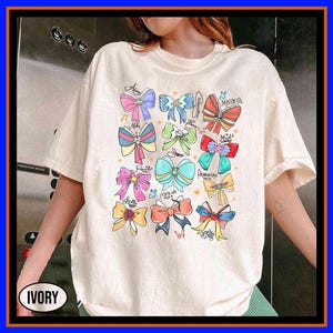 Princess Coquette Bow Shirt Disney Princess Ribbon Shirt Princess Family Shirt Elsa Rapunzel Cinderella Belle Snow White Disneyland Shirt