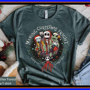 Vintage Jack Sally Oogie Making Christmas Fright Shirt Nightmare Before Christmas Disney Merry Christmas Party Trip Gift