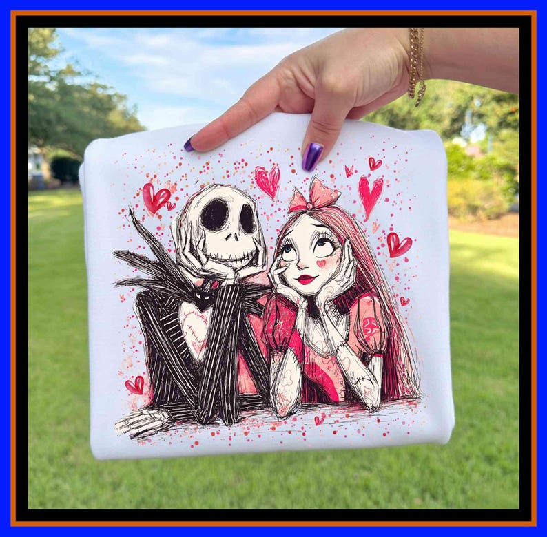 Jack and Sally Lovers Shirt Disney Valentines Tee Nightmare Couple Shirt Disneyland Valentines Day Her Jack His Sally Couple
