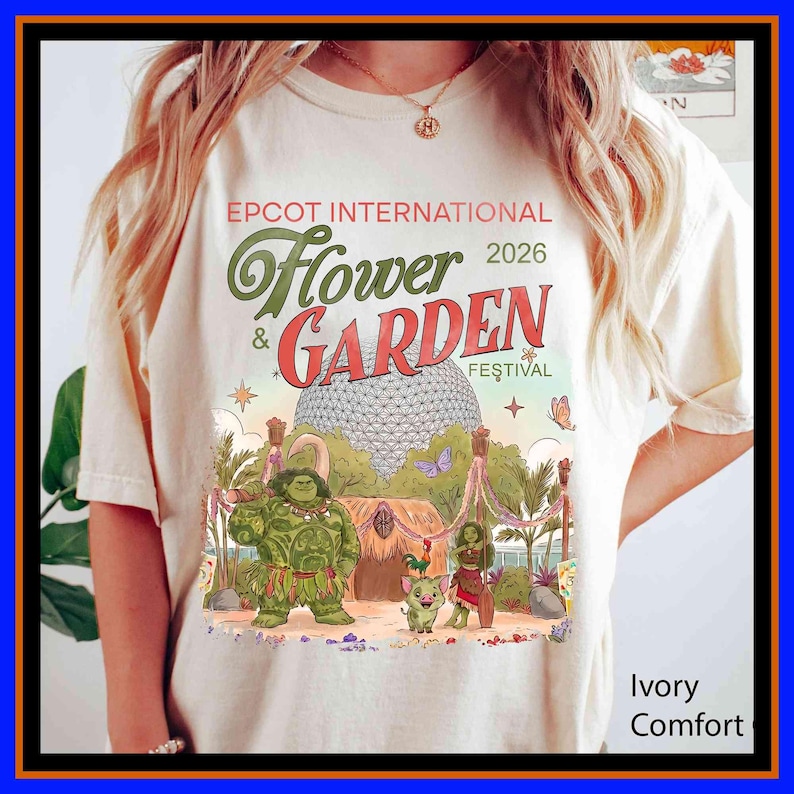 Vintage Moana Te Fiti Maui Plants Festival T-Shirt Disney Epcot International Flower And Garden Festival 2026 Shirt Wdw Family Trip Tee